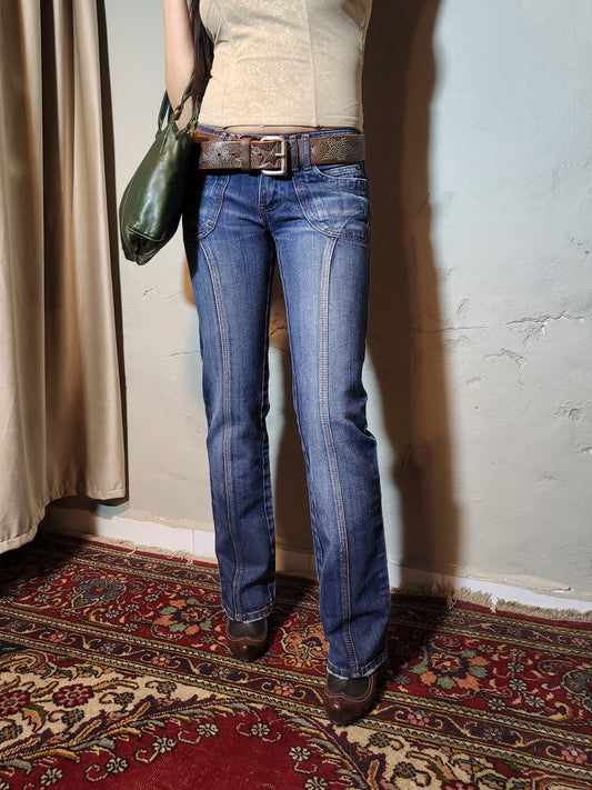 Y2K Contour Stitch Bootcut Jeans