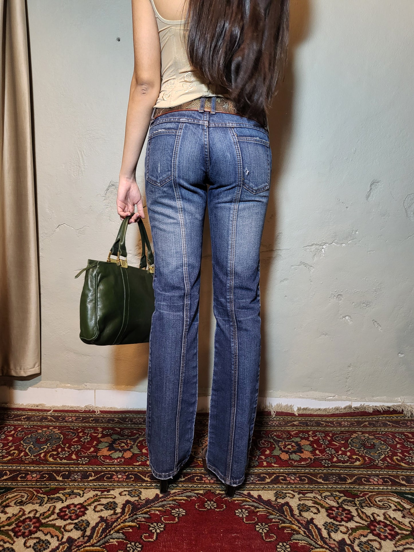 Y2K Contour Stitch Bootcut Jeans