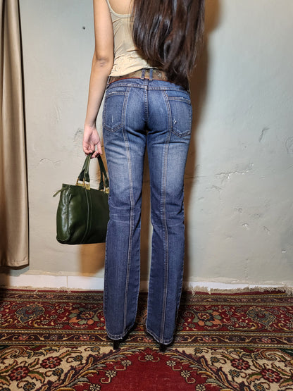 Y2K Contour Stitch Bootcut Jeans