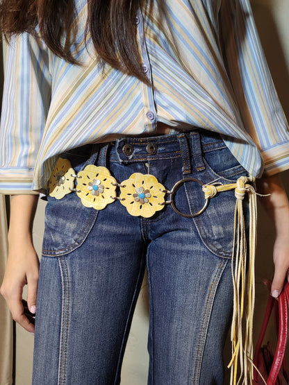Vintage 70s Floral Statement Belt