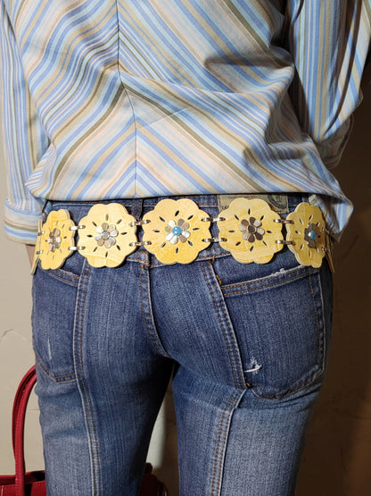 Vintage 70s Floral Statement Belt