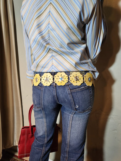 Vintage 70s Floral Statement Belt