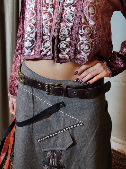 Studded Faux Leather Statement Belt