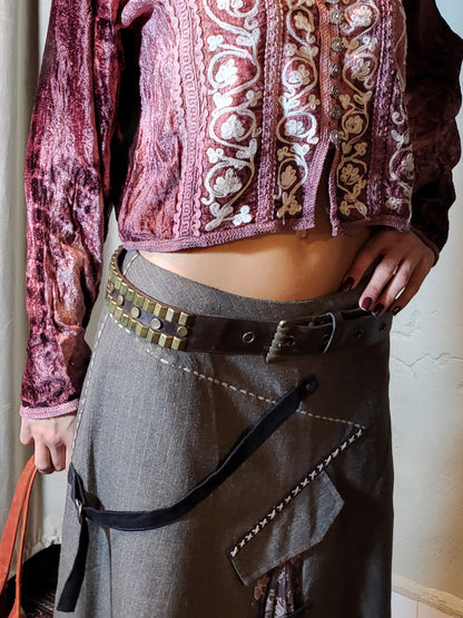 Studded Faux Leather Statement Belt