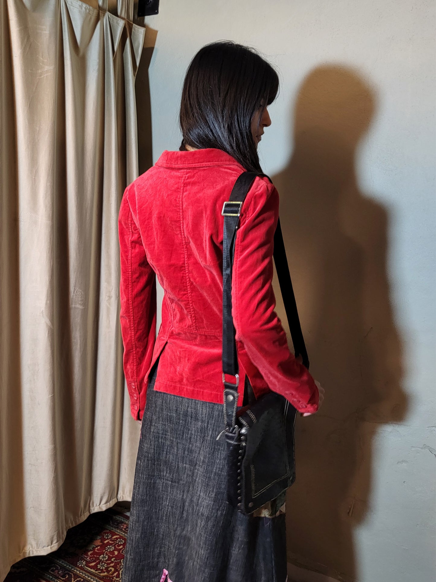 Red Velvet Tailored Blazer Jacket