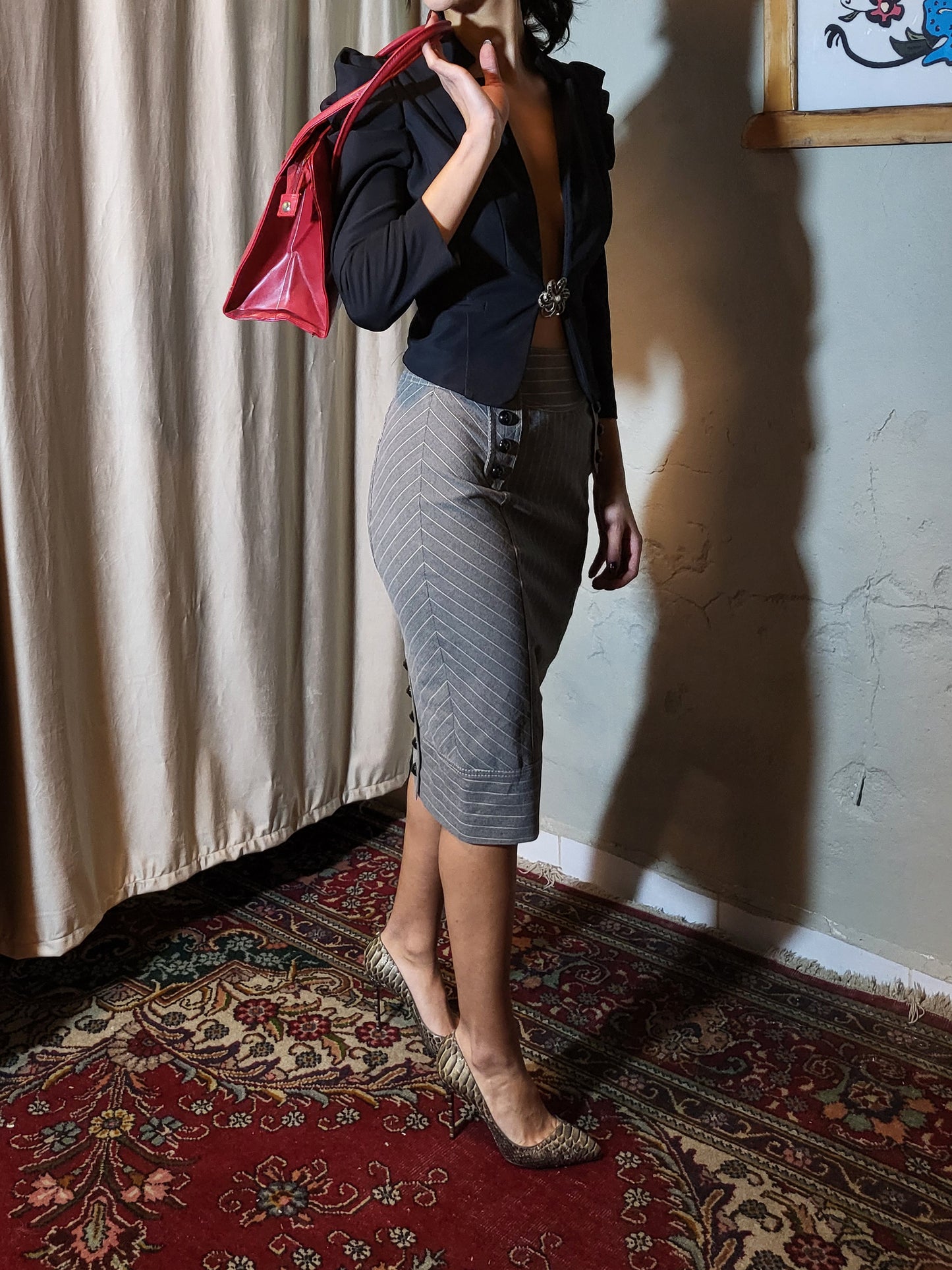 Karen Millen Precision Pinstripe Pencil Skirt