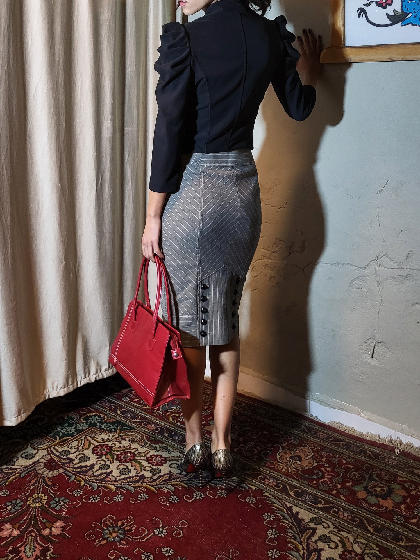 Karen Millen Precision Pinstripe Pencil Skirt