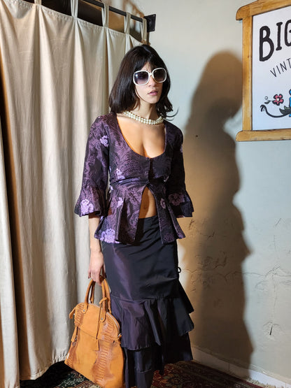 Orchid Belted Peplum Top