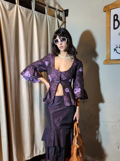 Orchid Belted Peplum Top