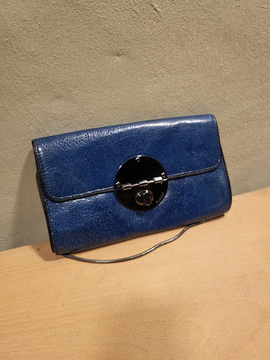 Mimco Blue Faux Leather Shoulder Bag