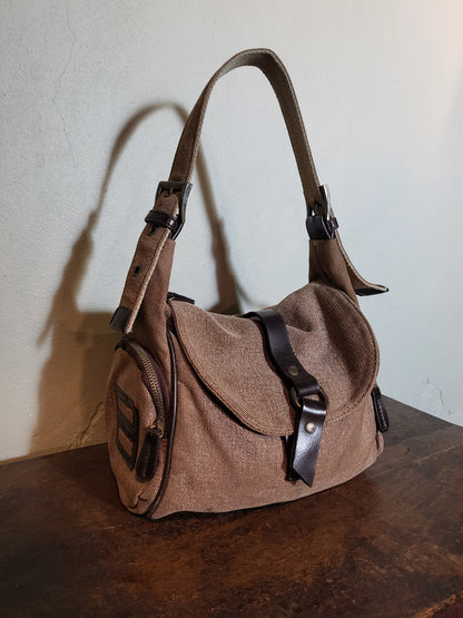 Lyne’s Canvas & Leather Shoulder Bag