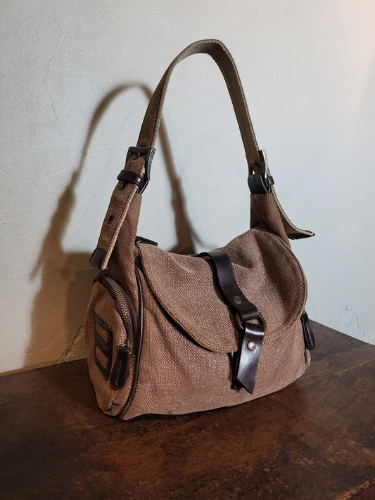 Lyne’s Canvas & Leather Shoulder Bag