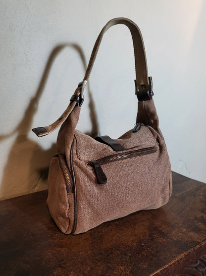 Lyne’s Canvas & Leather Shoulder Bag