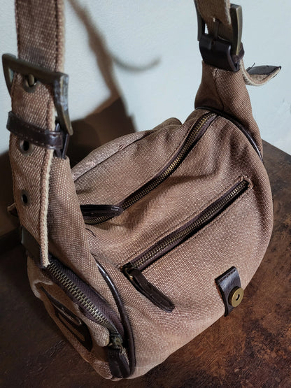 Lyne’s Canvas & Leather Shoulder Bag