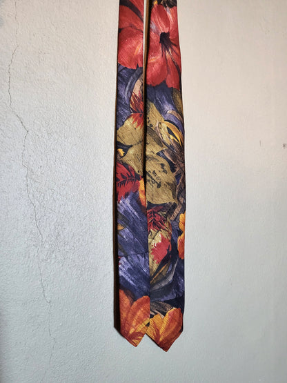 Autumn Canvas Floral Tie