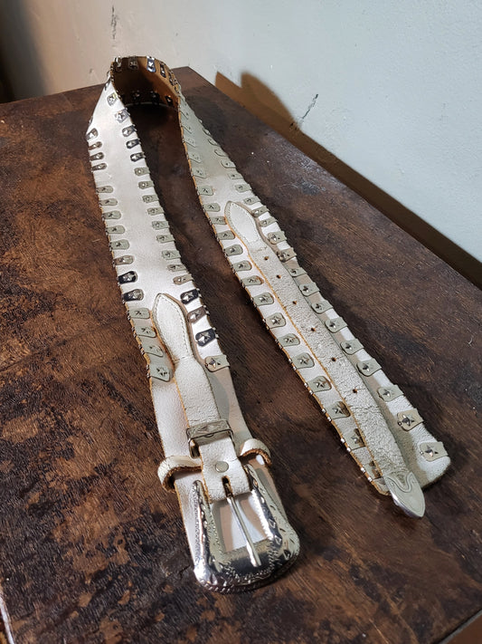 Studded Genuine Leather Belt