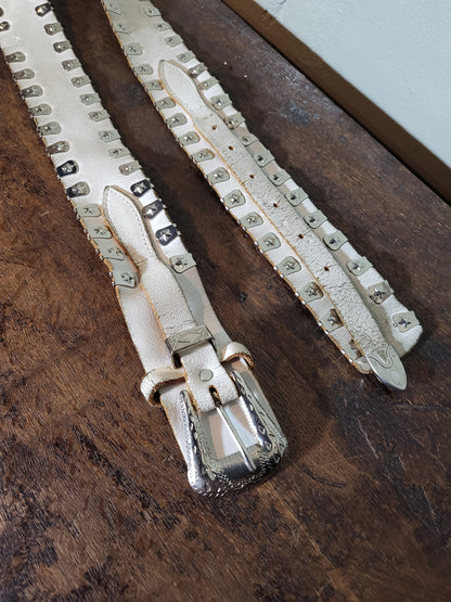 Studded Genuine Leather Belt