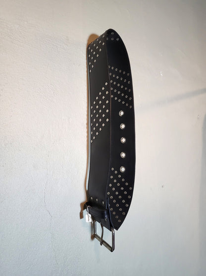 Black Studded Wide Belt
