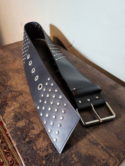 Black Studded Wide Belt