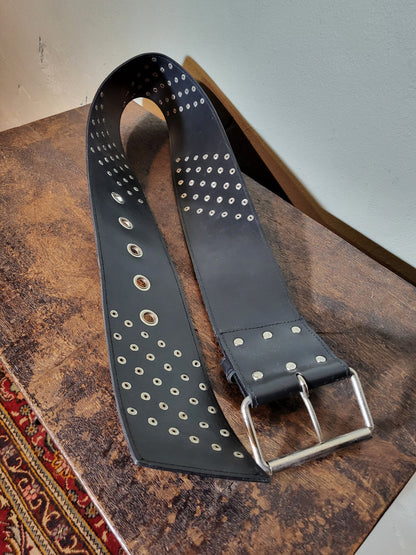 Black Studded Wide Belt