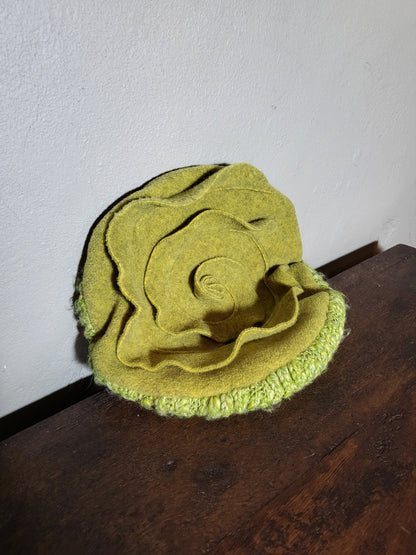Green Wool Textured Hat