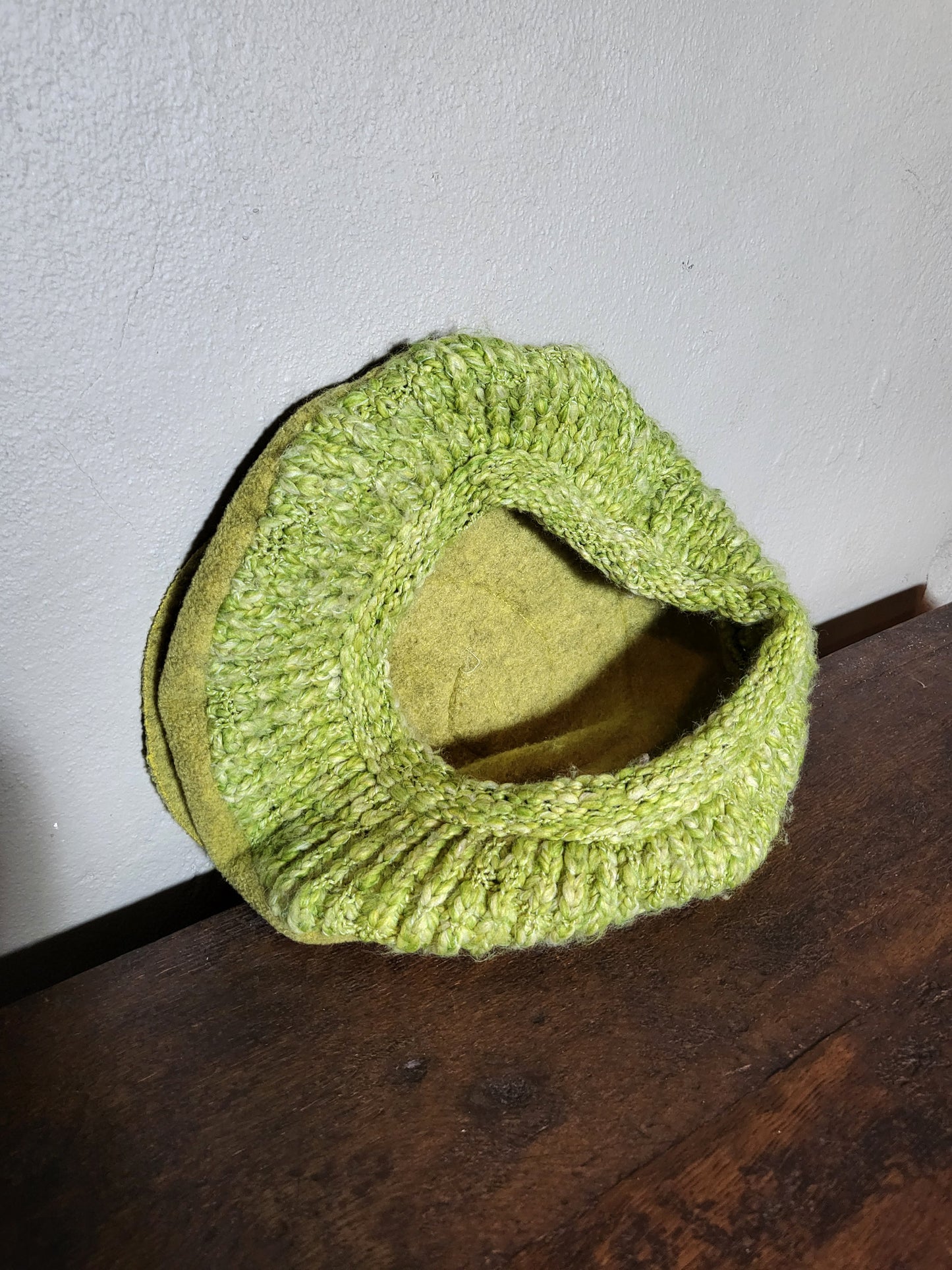 Green Wool Textured Hat