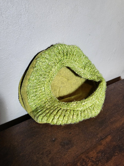 Green Wool Textured Hat