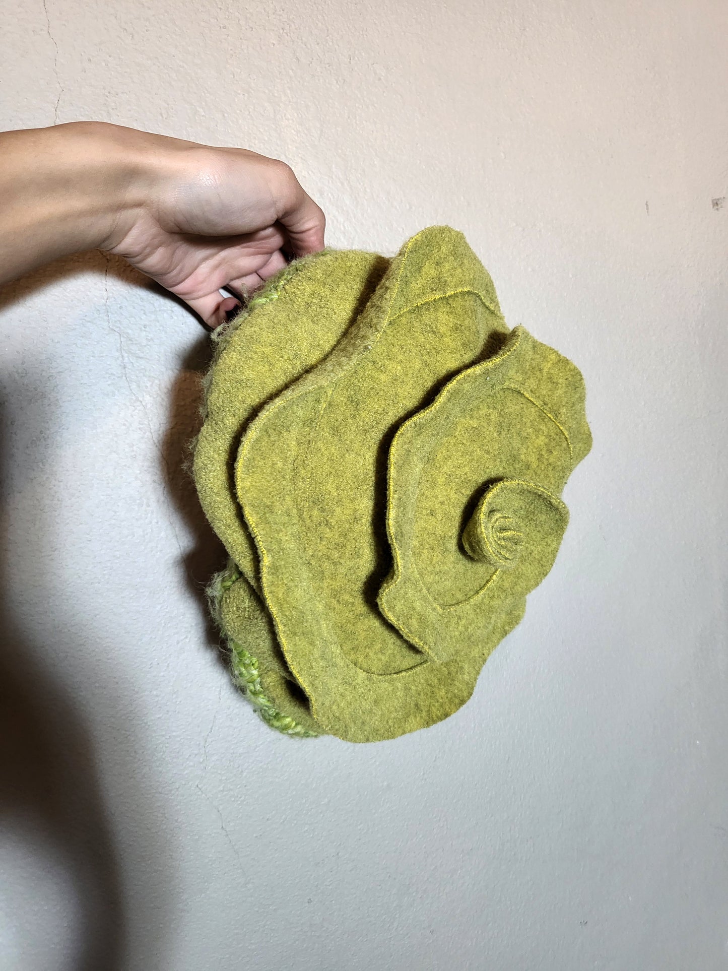 Green Wool Textured Hat