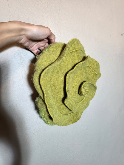 Green Wool Textured Hat