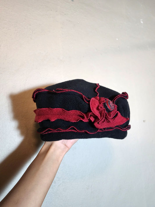Black & Red Wool Hat
