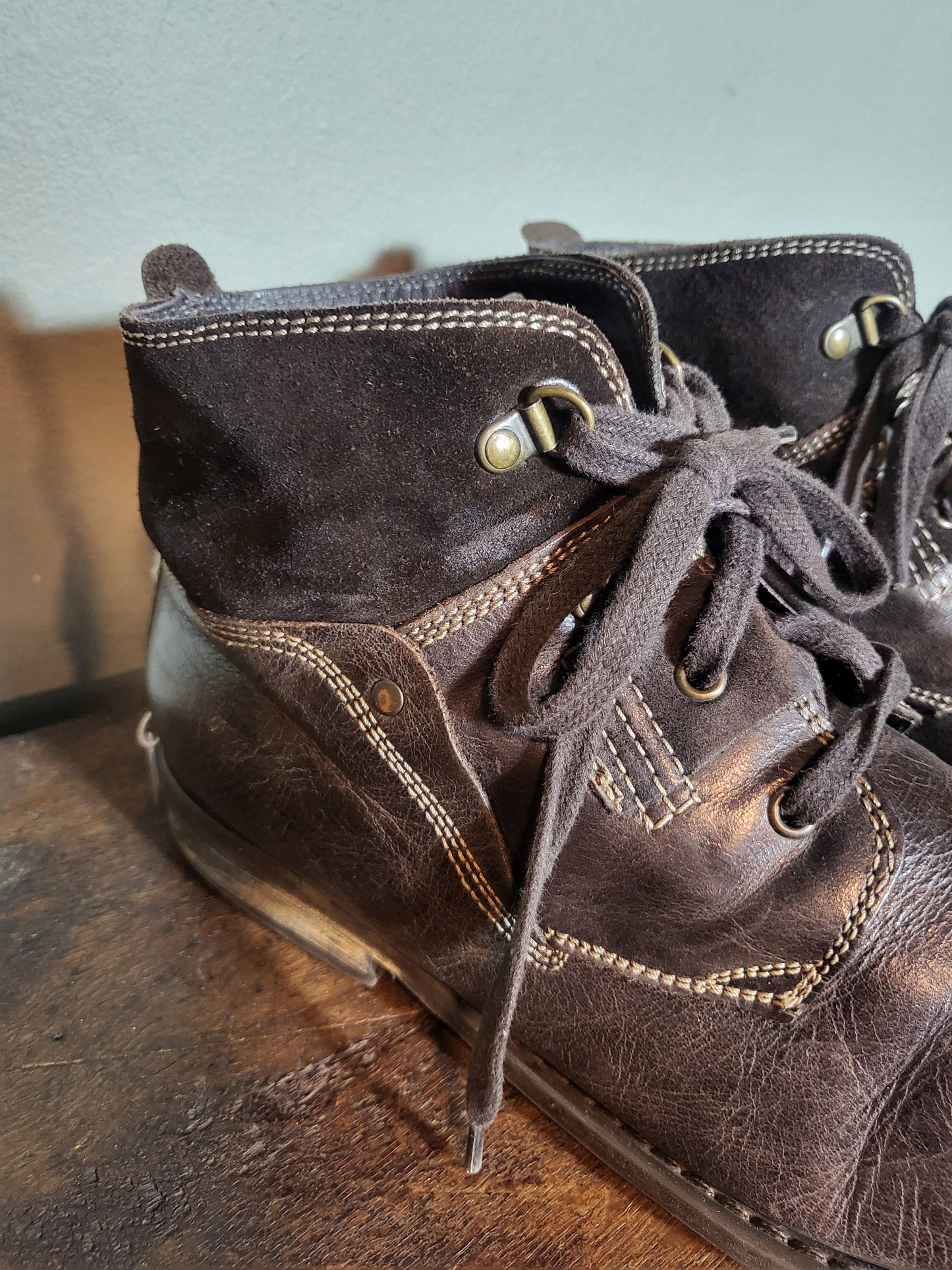 Suede Leather Combat Boots
