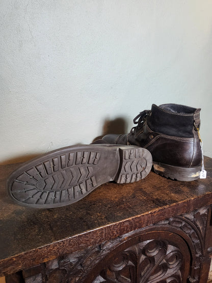 Suede Leather Combat Boots