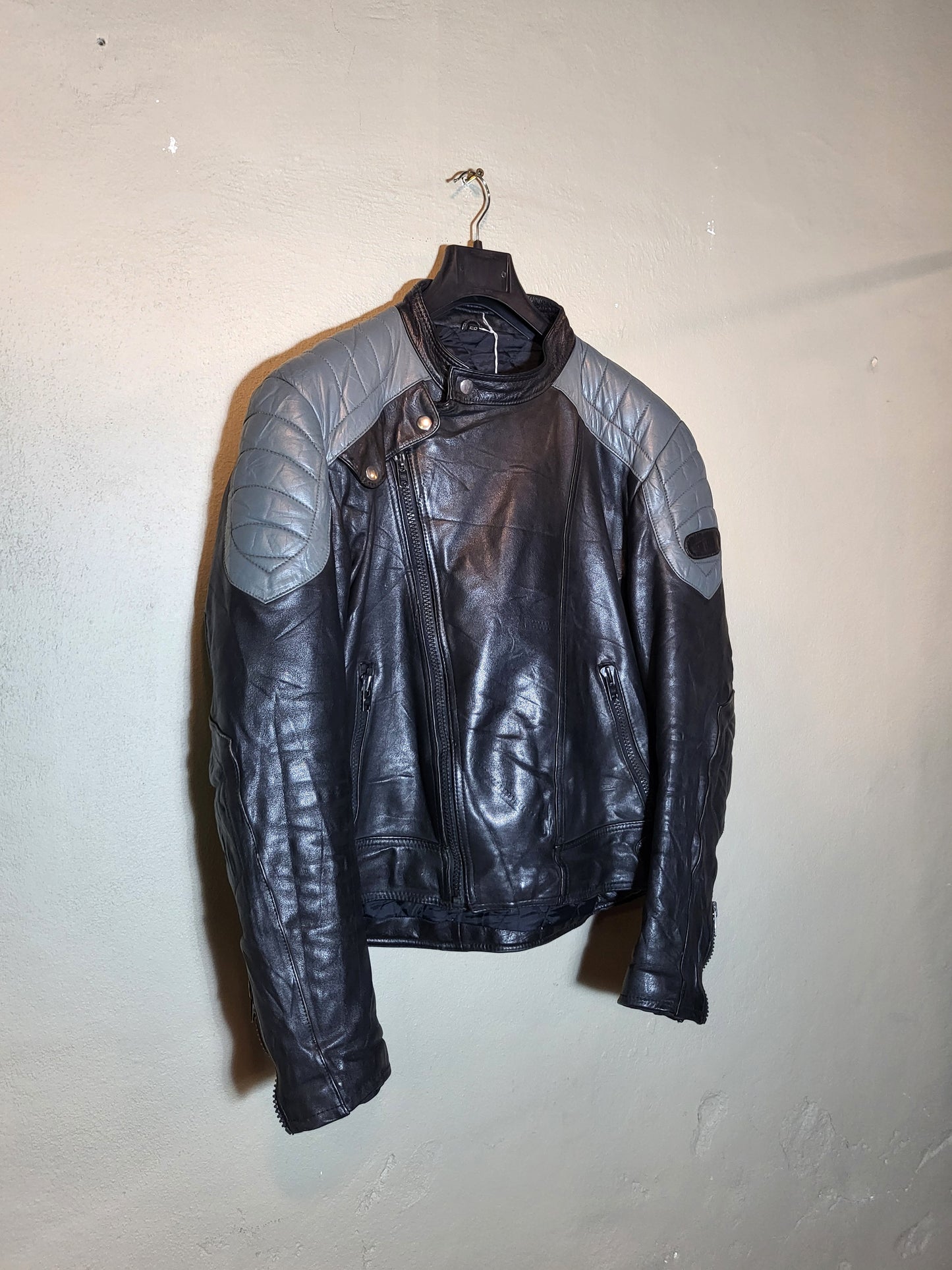 Quilted-Panel Biker Jacket