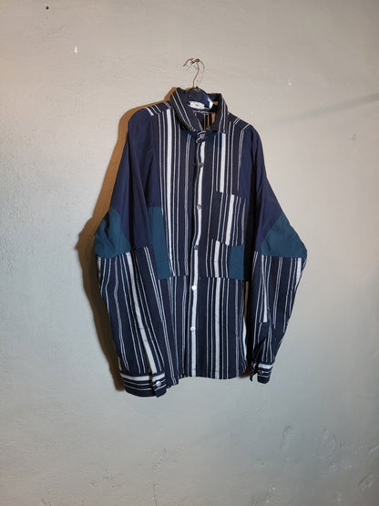Stripe Patch Shirt Jacket
