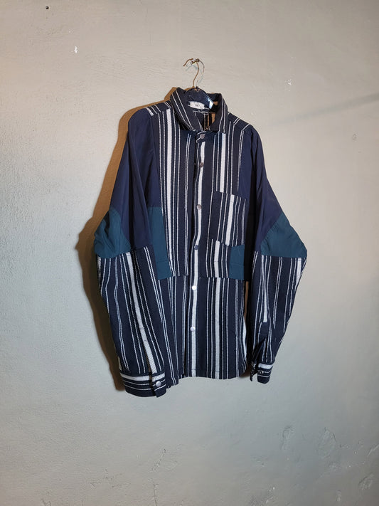 Stripe Patch Shirt Jacket