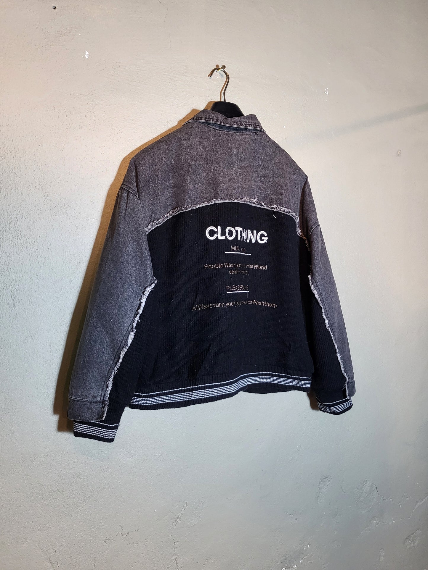 Raw Contrast Fleece-Lined Denim Jacket