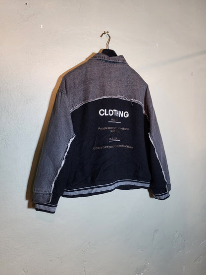 Raw Contrast Fleece-Lined Denim Jacket