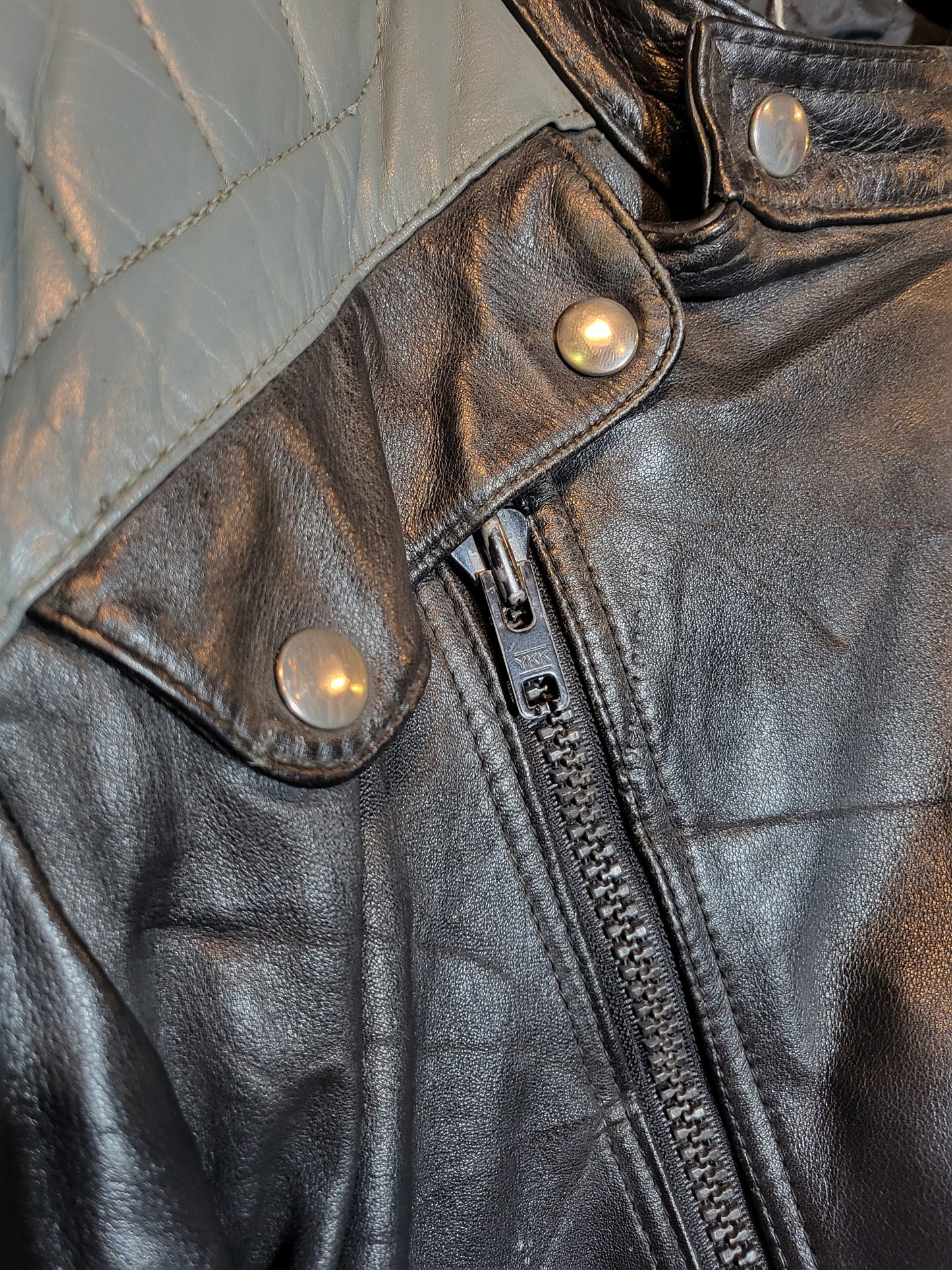 Quilted-Panel Biker Jacket
