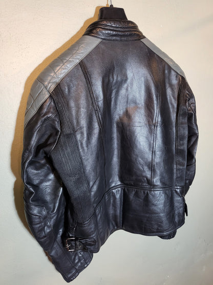 Quilted-Panel Biker Jacket