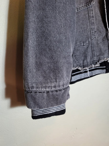 Raw Contrast Fleece-Lined Denim Jacket