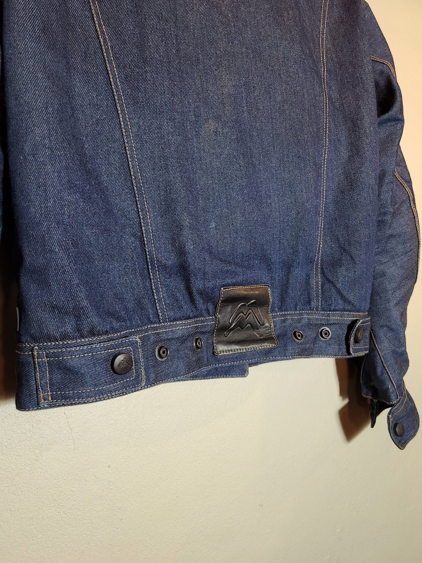 Motomod Leather-Collar Denim Biker Jacket