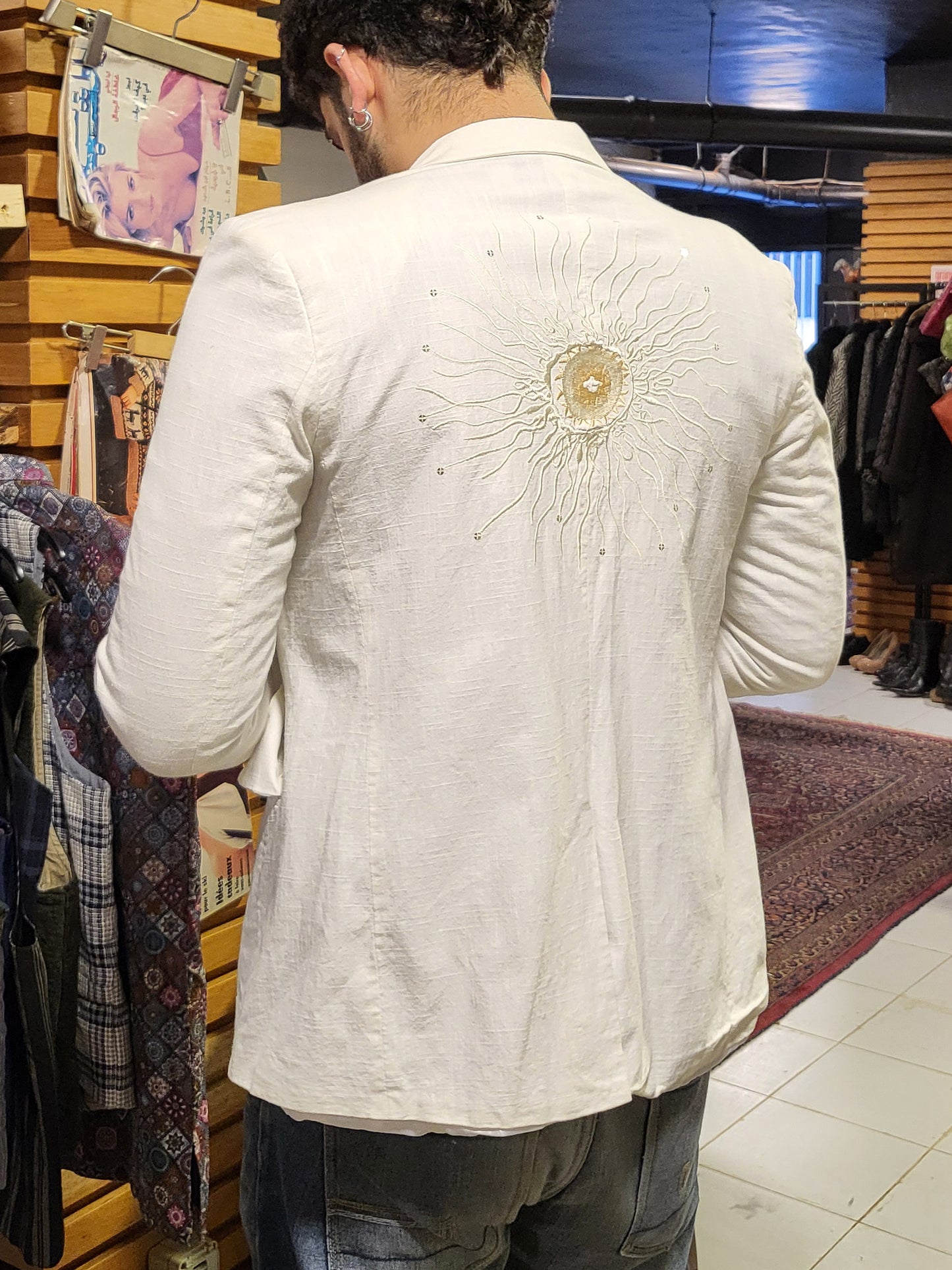 Embroidered Sun Back Blazer