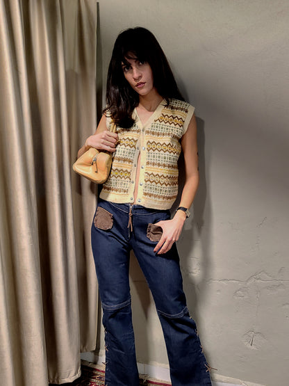 Vintage Fair Isle Wool Knit Gilet