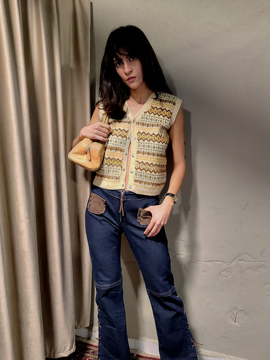 Vintage Fair Isle Wool Knit Gilet