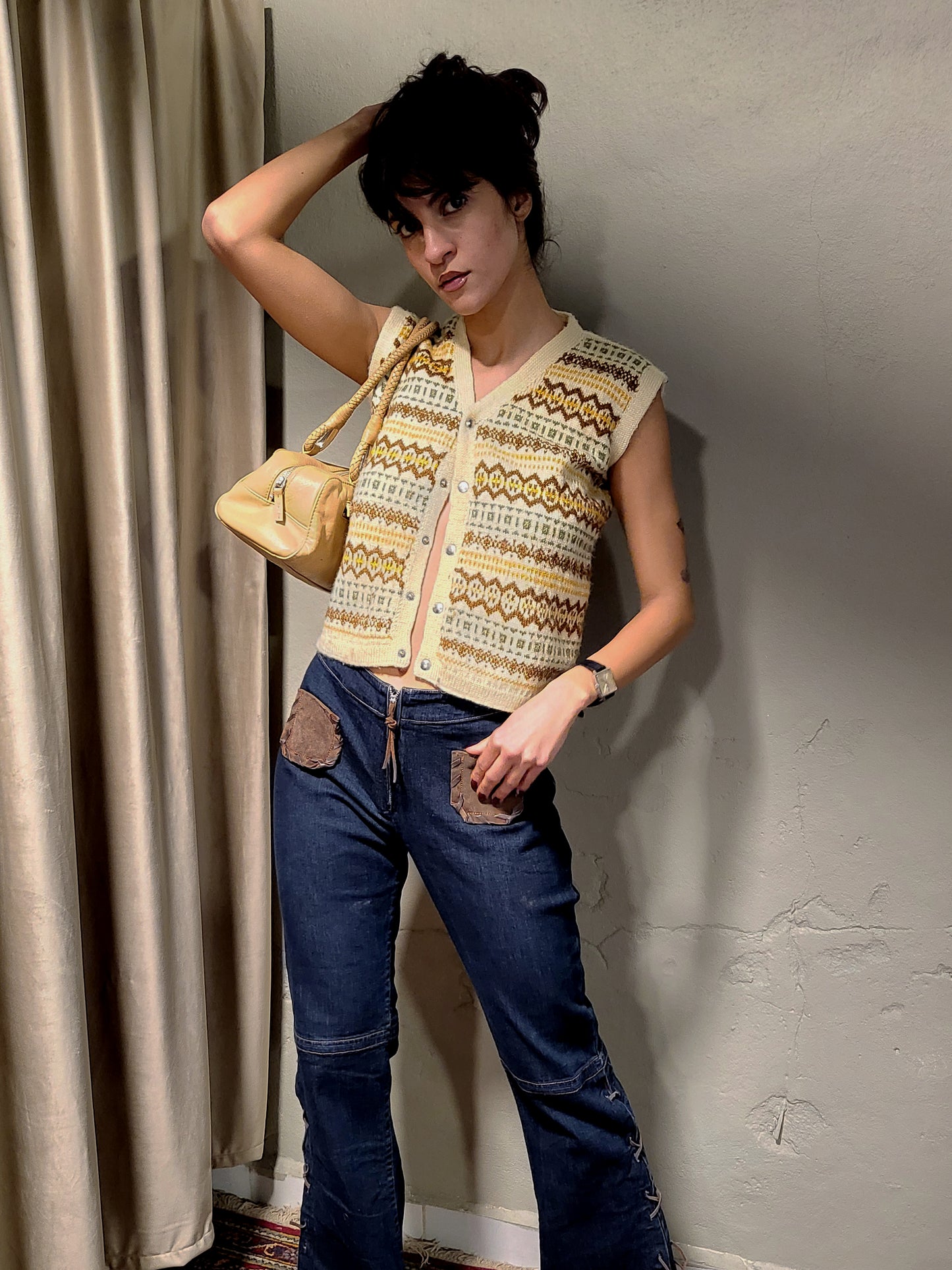 Vintage Fair Isle Wool Knit Gilet