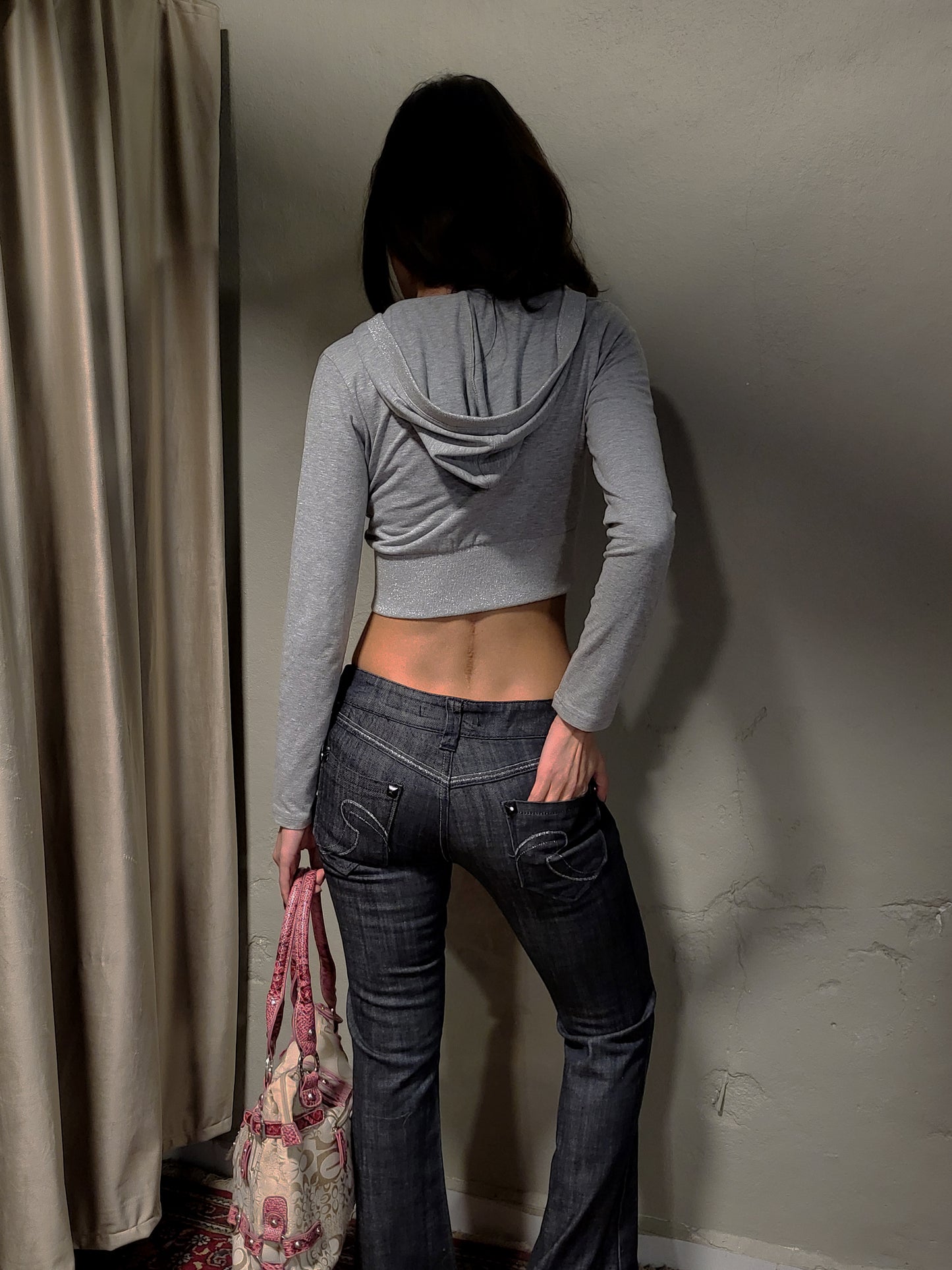 Y2K Cropped Hoodie Cardigan