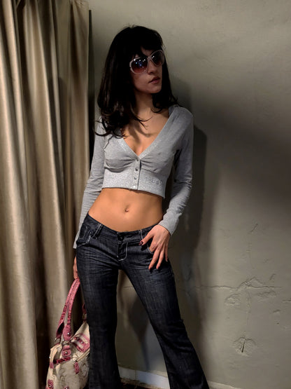 Y2K Cropped Hoodie Cardigan