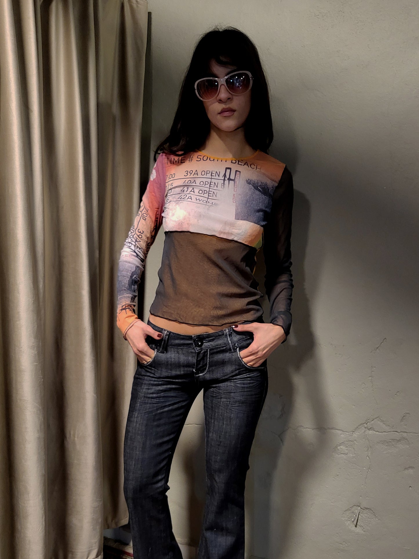 Cop.Copine Printed Mesh Top