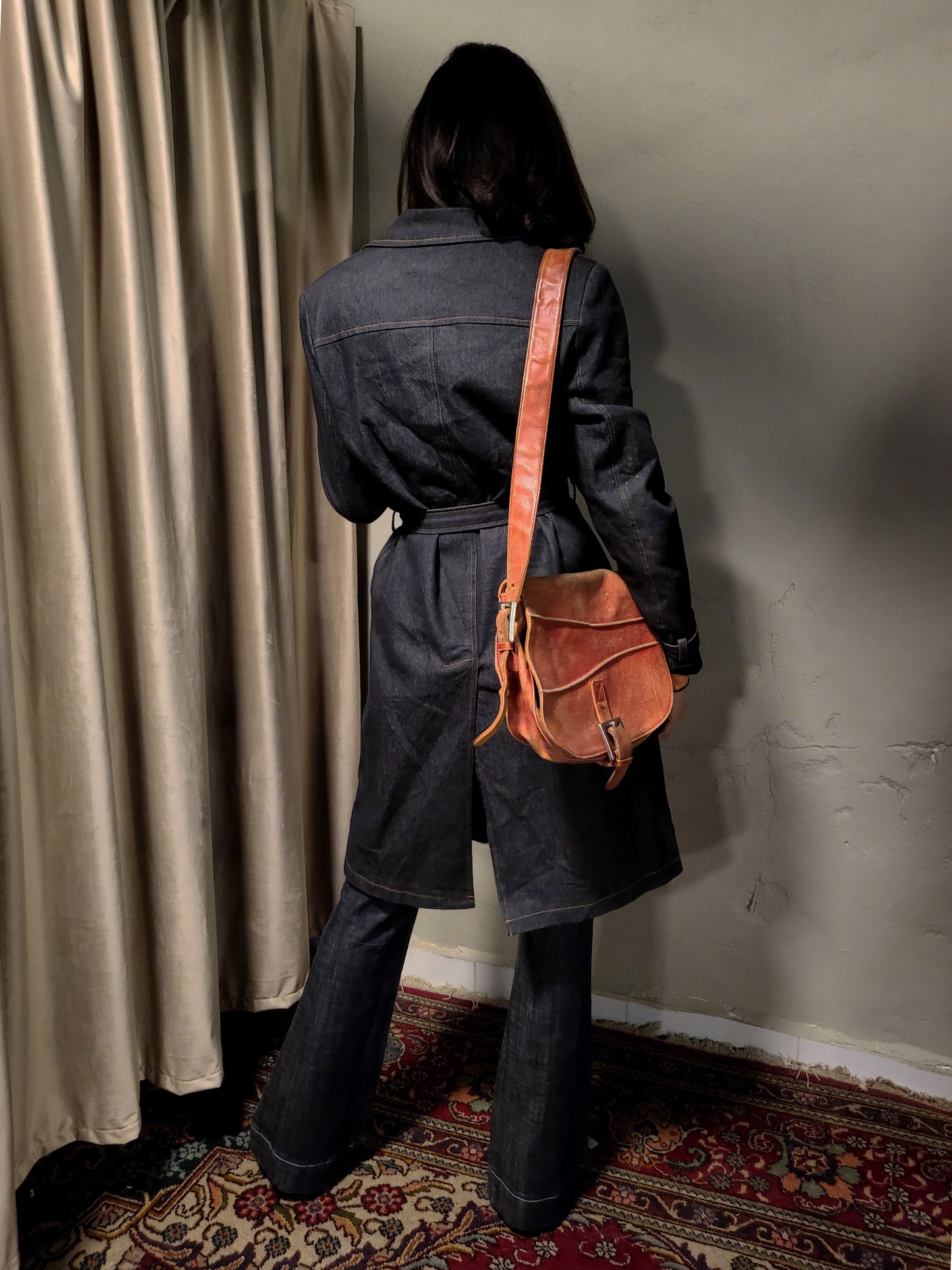 Denim Belted Trench Coat