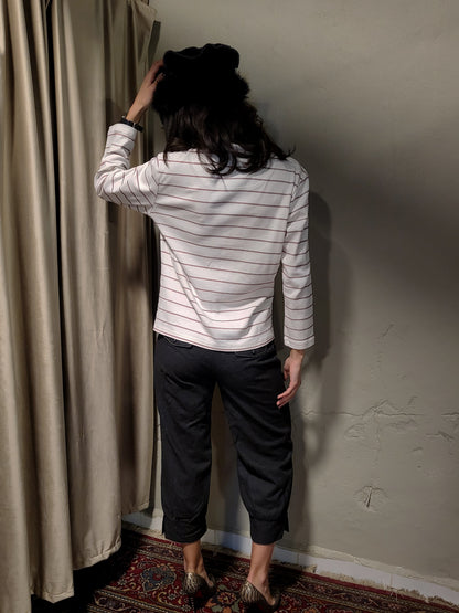 Striped Cotton Long Sleeve Polo